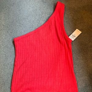 American Eagle one shoulder red top